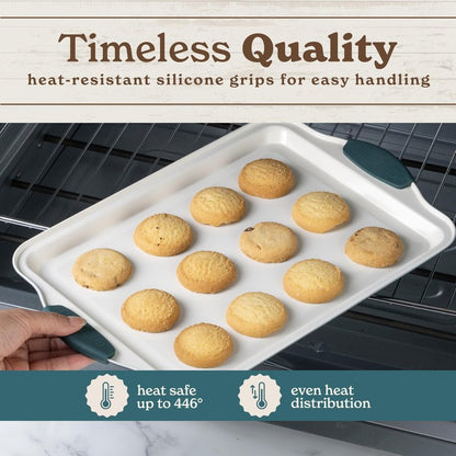 Country Kitchen Nonstick Stackable Bakeware Set - Heavy Duty, Durable, Easy Release Baking Set, Sage, 4 Pcs