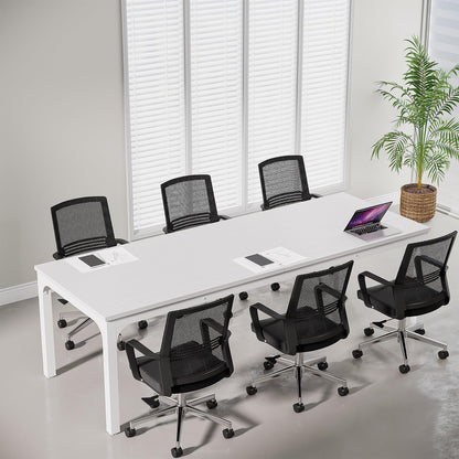 Tribesigns 6.5 FT Conference Room Table, 78.74" W x 27.56" D Large Office Conference Table, Modern Seminar Meeting Table Desk for Boardroom, Meeting Room (1, White)