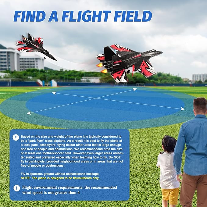 Fremego SU27 RC Plane 2.4GHZ RC Airplane Ready to Fly Remote Control Airplane W/ 2 Batteries &amp 6-axis Gyro Stabilizer 2CH RTF Hobby RC Glider for Beginners Kids Boys Girls Adults