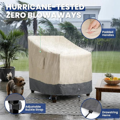 Extra Heavy Duty Waterproof Patio Chair Covers by [Brand Name] - 2 Pack for Swivel/Rocking/Adirondack Chairs | 33"W x 35"D x 38.5"H