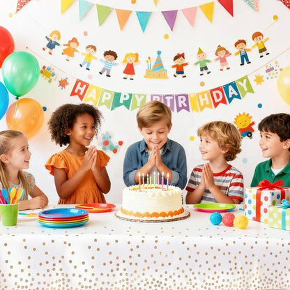 hapray 4 Pack Plastic Tablecloths for Rectangle Tables, Waterproof Disposable Party Table Cloths with Gold Dot, Rectangular Table Covers for Decorations, Baby Shower, Birthday, Wedding, New Year