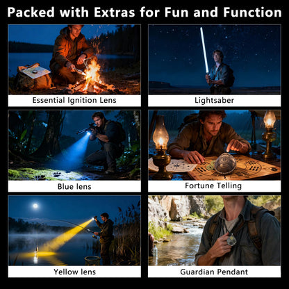 SKYFIRE 2503 LED Rechargeable Flashlights with Lightsaber, 3000 High Lumens Waterproof Zoomable Powerful Bright Flash Light for Home, Outdoor, Flash Saber Fans and Night Adventures with Ignition Lens