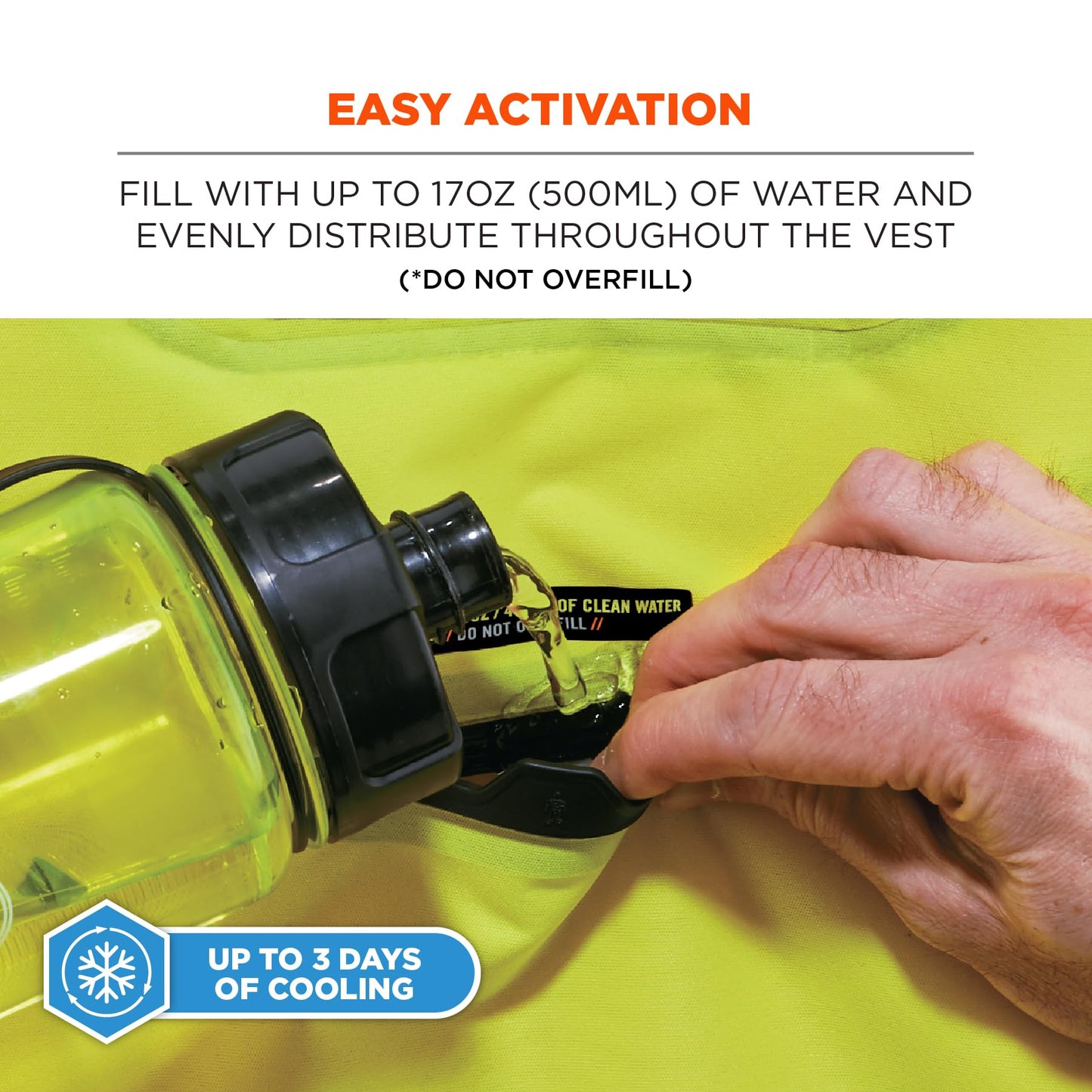 Ergodyne Chill-Its 6684 Evaporative Cooling Vest, Drip Free Cooling, Adjustable Personalized Fit, Easy Activation