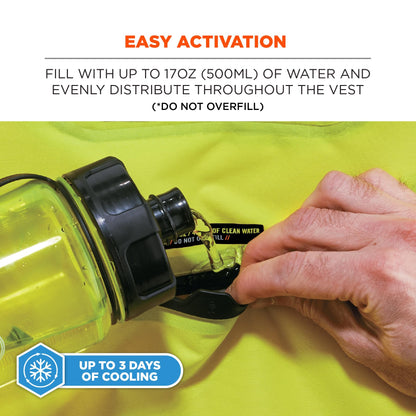 Ergodyne Chill-Its 6684 Evaporative Cooling Vest, Drip Free Cooling, Adjustable Personalized Fit, Easy Activation