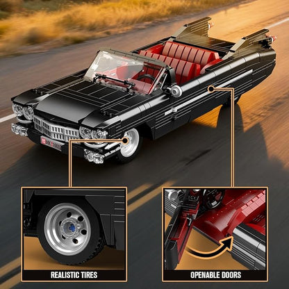 Mould King 10012S Sports Car Building Sets 1324+ Pcs MOC Classic Vintage Convertible Building Block Kit Racing Model Cars Kits for Adults &amp Teens 14+