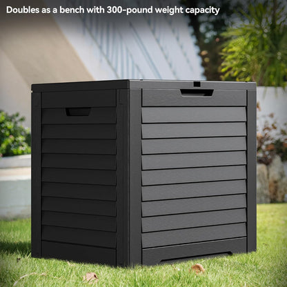 YITAHOME 35 Gallon Waterproof Outdoor Storage Box - Lockable Resin Deck Box for Patio & Garden Tools