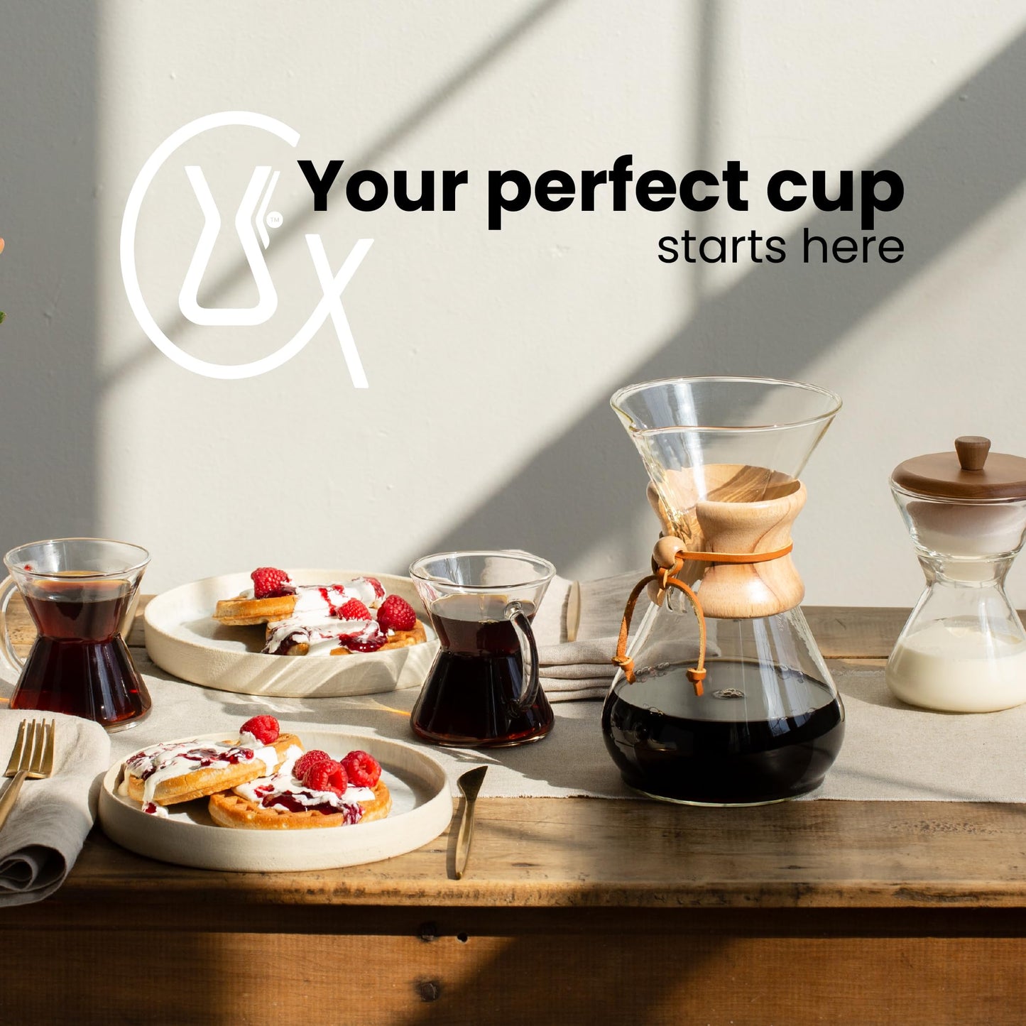 Chemex Ottomatic Pour Over Coffee Maker Set, 40 oz Capacity – Automatic Pour Over Machine with 6 Cup Glass Coffeemaker, Specialty Drip Brewer, Barista Quality Coffee System