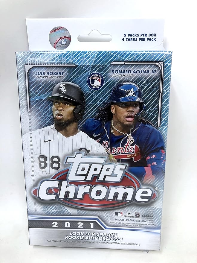 Topps 2021 Chrome Baseball Card Pack - 25 Cards per Hanger Box