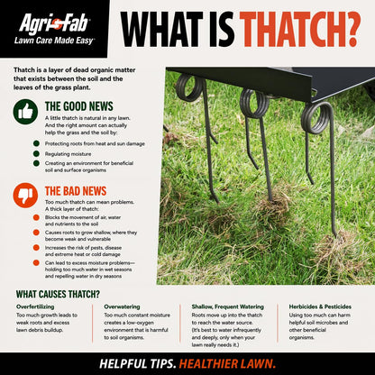 Agri-Fab 45-0295 48in Tow Behind Lawn Dethatcher,24 Durable Spring Steel Tines Lawn dethatcher, Designed to pull behind Lawn and Garden Tractors, Black