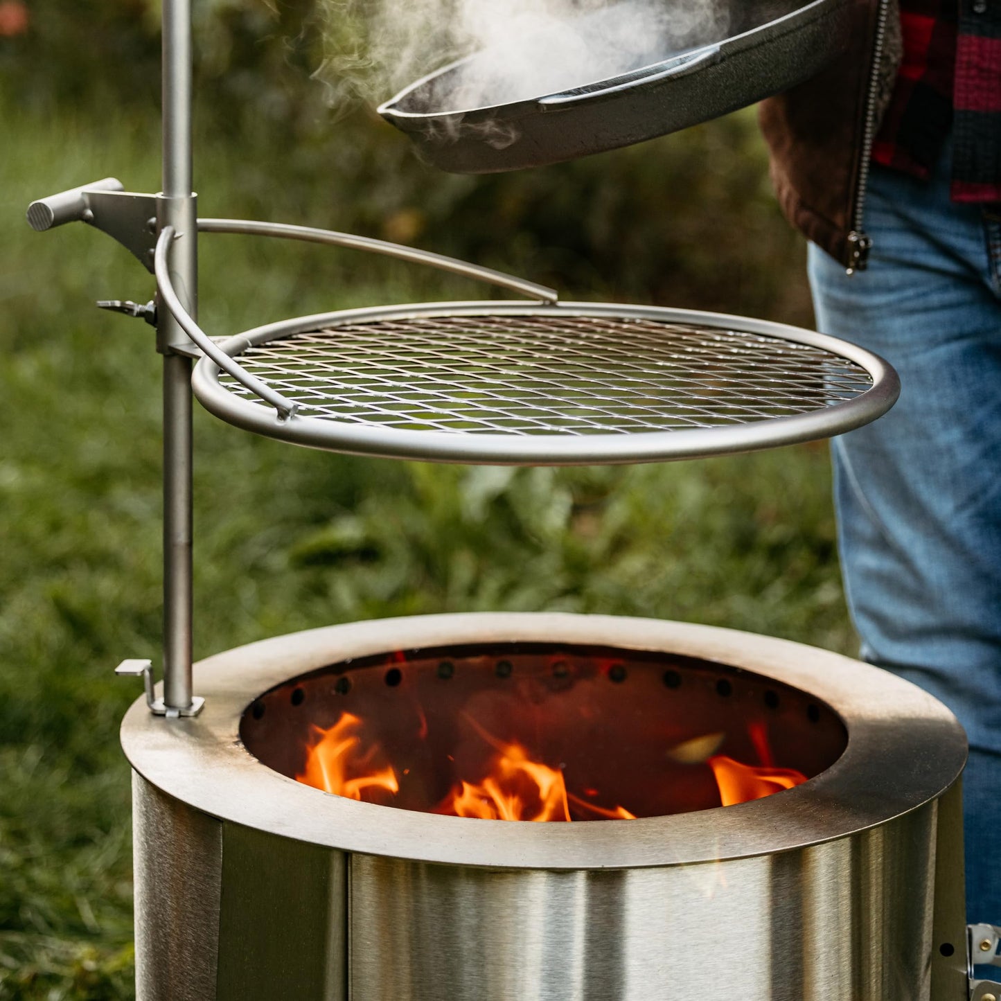 Outpost Grill 19 - Campfire Grill- Breeo X Series Accessory - Stainless Steel, Durable, USA Made - Campfire Grate - Camping Cooking Rack - Fire Pit Accessories