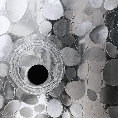 EurCross Heavy Duty Shower Curtain Liner - 72 x 72 Inches, Waterproof Clear with 3D Pebble Design & 5 Magnets