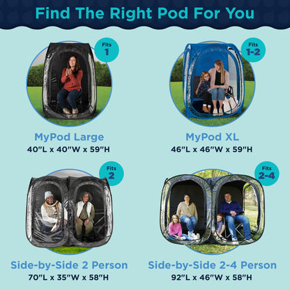 WeatherPod® Side-by-Side™ 2 Person Pop-Up Sports Tent Pod - The Original Shark Tank Instant Setup All-Weather Pod Shelter for Outdoor Sports, Rain, Wind & Cold