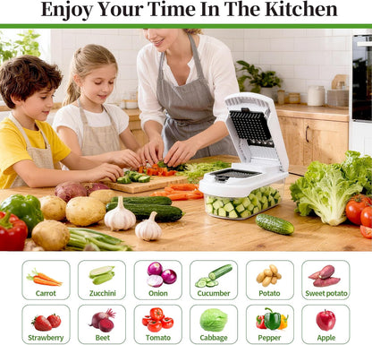 Skiennix 18-in-1 Vegetable Chopper - Versatile Mandoline Slicer with Container & Multiple Functions