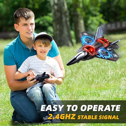 Foam Remote Control Airplane for Kids 8-12 2.4 GHz RC Plane with Colorful Lights 360° Flips &amp Stunt Roll RC Airplane Toy for Boys and Girls Ages 8-16 Boy Toy for Kids and Adults