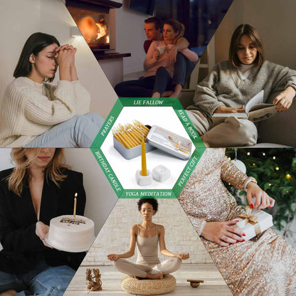 20 Minute Mini Candles Set,2.6 Inch Small Bees Wax Taper Meditation Candles 40Pcs,Candles Smokeless,Dripless for Home,Womens Gifts Yogas-Yellow