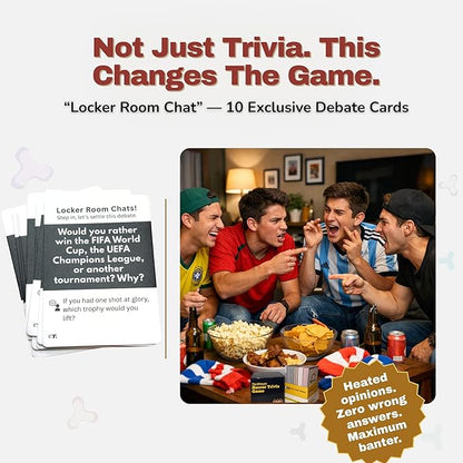 Soccer Trivia Card Game | Best Soccer Gift for Boys Girls Kids &amp Adults | 150 Trivia | World Cup 2026 EPL La Liga &amp Champions League | Family Game Night | Soccer Easter Basket | Coach Team