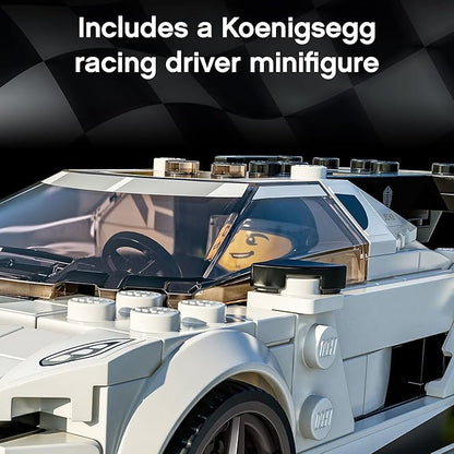 LEGO Speed Champions Koenigsegg Jesko 76900 Racing Sports Car Toy with Driver Minifigure Racer Model Set for Kids