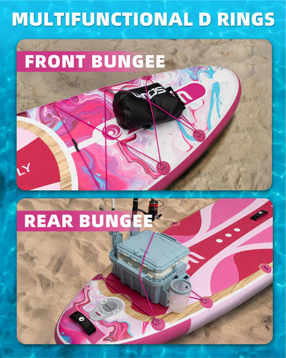 SOWM Inflatable Paddle Boards 11'x33'' with Sup Accessories, Stand Up SUP Paddle Board Inflatable for Adults Youth, Extre Wide & Non-Slip Sup for All Skill Levels Pink