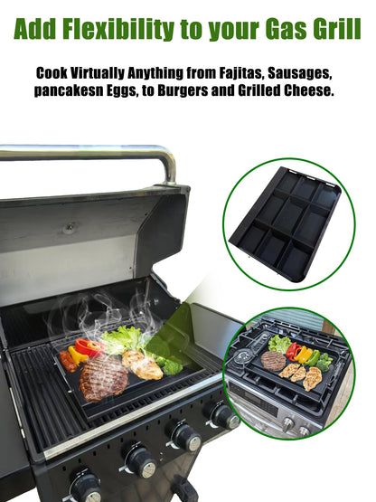 2026 Advanced Portable Steel Griddle, Griddle for Gas Grill, Non-Stick Coating, Universal Flat Top for Gas Grill/Stove/Oven/Campfire, Ergonomic Handle & Easy Clean for Outdoor BBQ & Camping, 23"x16"