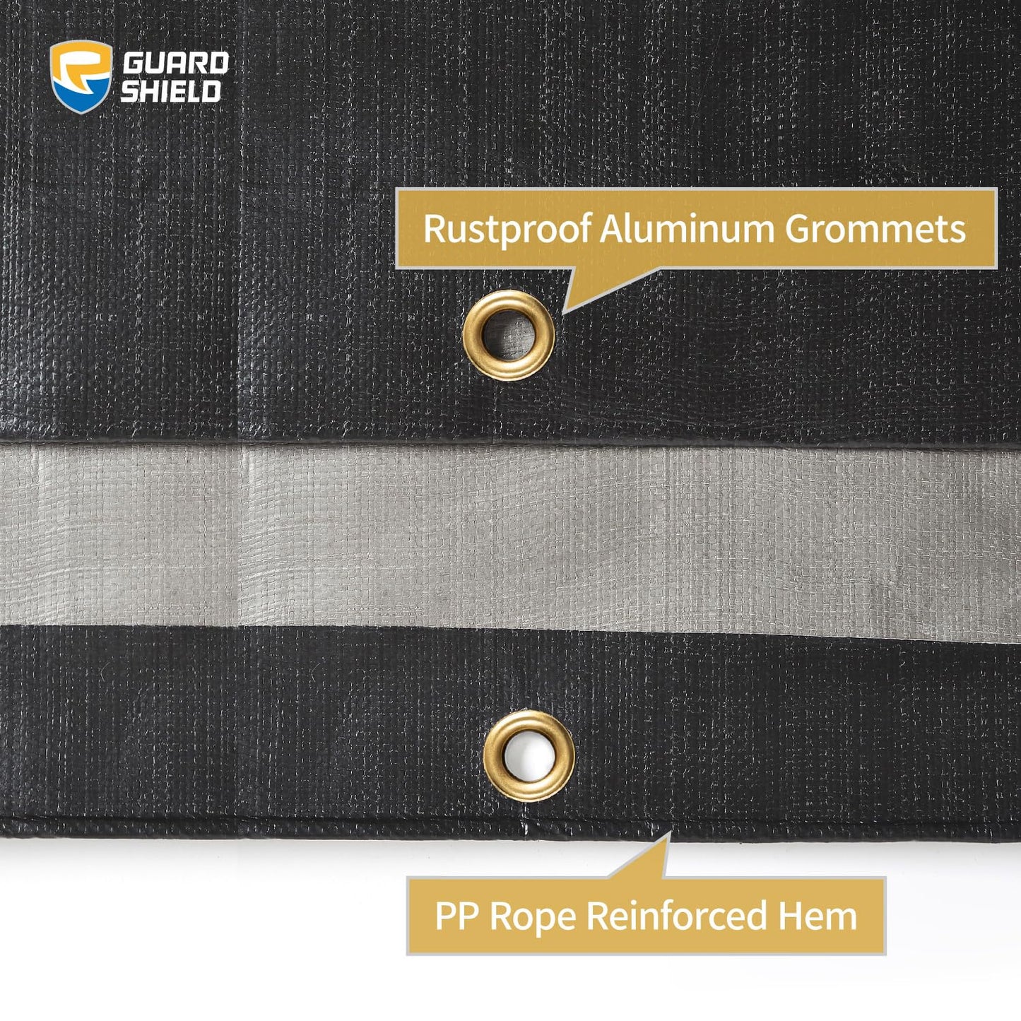 GUARD SHIELD Super Heavy Duty Black/Silver Ploy Tarp Cover 20x30 Feet Waterproof Tarps 16mil Thick UV and Tear Resistant Tarpualin