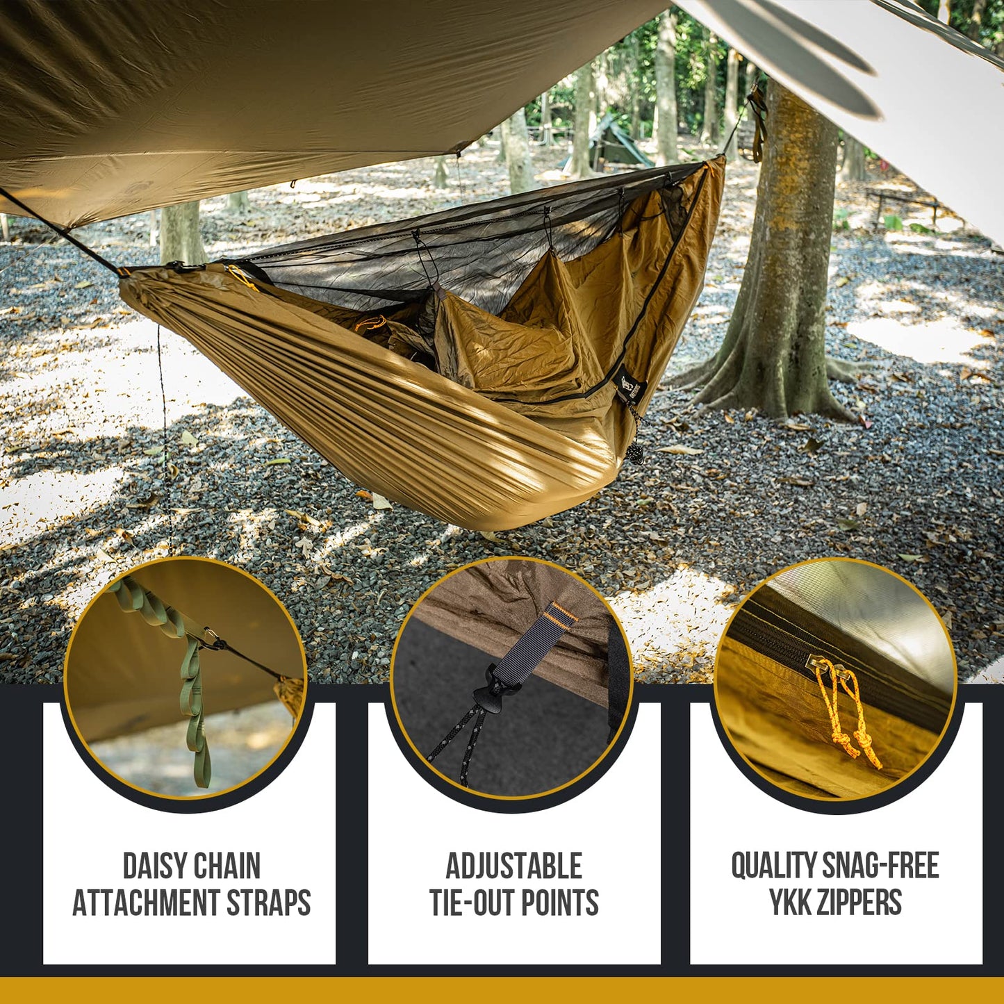 OneTigris KOMPOUND Camping Hammock + OneTigris Bulwark Waterproof Camping Tarp