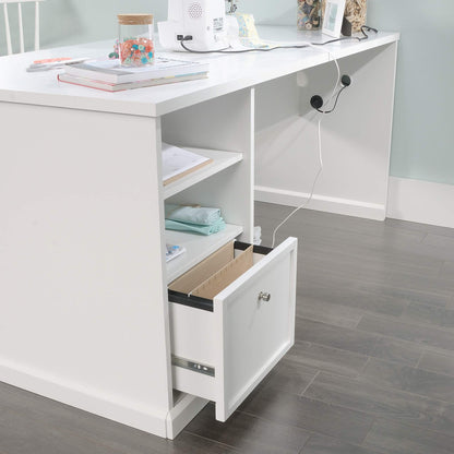Sauder Craft Pro Series Craft Table/ Pantry cabinets, in White finish