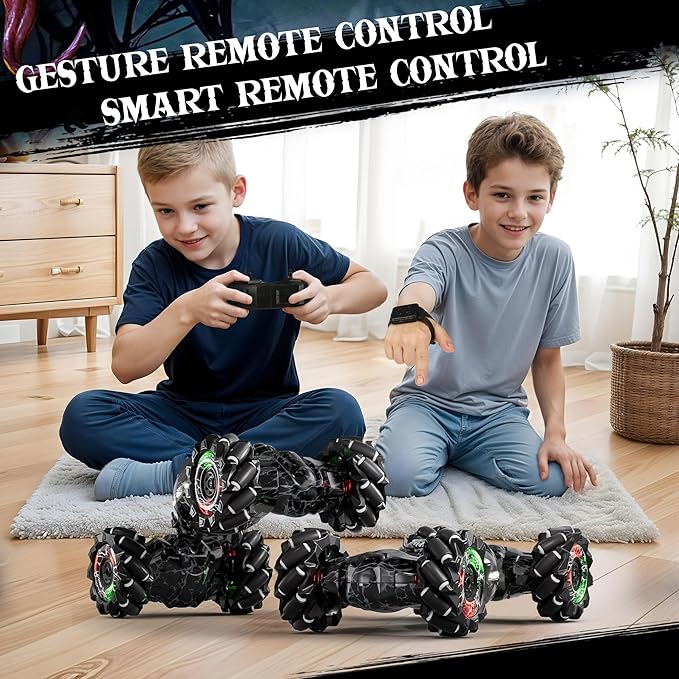 Remote Control Car 2.4Ghz 4WD Gravity Gesture Sensing RC Cars Monster Stunt Twist Truck Kids Toys for 5-7 yr Boys &amp Girls RC Drift Car with Light Music Gift for Boy Toys Age 8-13 yr