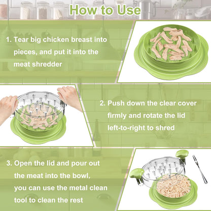 SURETIVIAN Chicken Shredder - Ergonomic Large Meat Shredder Tool with Brush & Fork | BPA-Free, Anti-Slip Handle