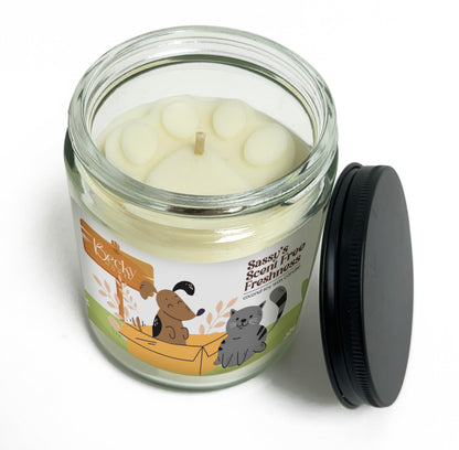 Becky Home 9oz Pet Odor Eliminator Deodorizer Candle, Long-Lasting Unscented, Non Toxic, Scentless Natural Plant-Based Wax Blend