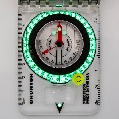 Brunton TruArc 20 Luminous Expedition Compass – Glow in the Dark Sighting Tool with Protective Boot – Global Needle & Clinometer – Night Navigation for Search & Rescue