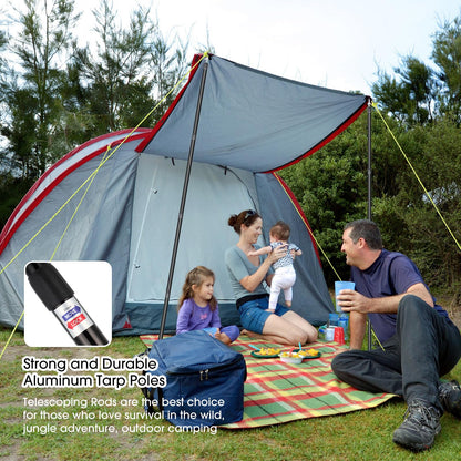 MorningRo 6 Pcs Adjustable Tarp Poles 8.2ft Telescoping Heavy Duty Aluminum Tent Poles Replacement Lightweight Portable Canopy for Tarp Outdoor Camping Hiking Backpacking Awning