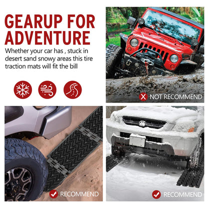 BUNKER INDUST Tire Traction Mats Foldable, Portable Recovery Track Boards + Short Recovery Track Traction Mats