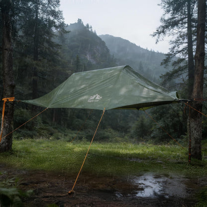 Night Cat Triangle Hammocks 2-Persons: Lay Flat 3 Point Hammock Tent with Bug Net Rainfly 13ft 440 LBS