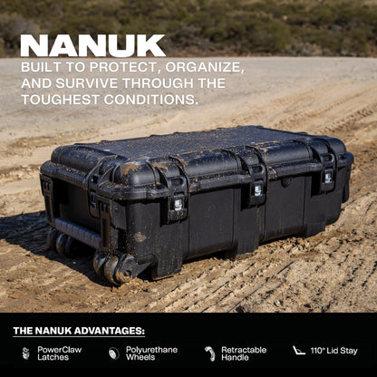 NANUK 962 Pro Photo Kit– Waterproof Large Travel Camera Hard Case with Wheels, Padded Dividers & Retractable Handle, 31" x 20" x 11" –Impact-Resistant, Dustproof, Durable, Ideal for Heavy Loads –Black