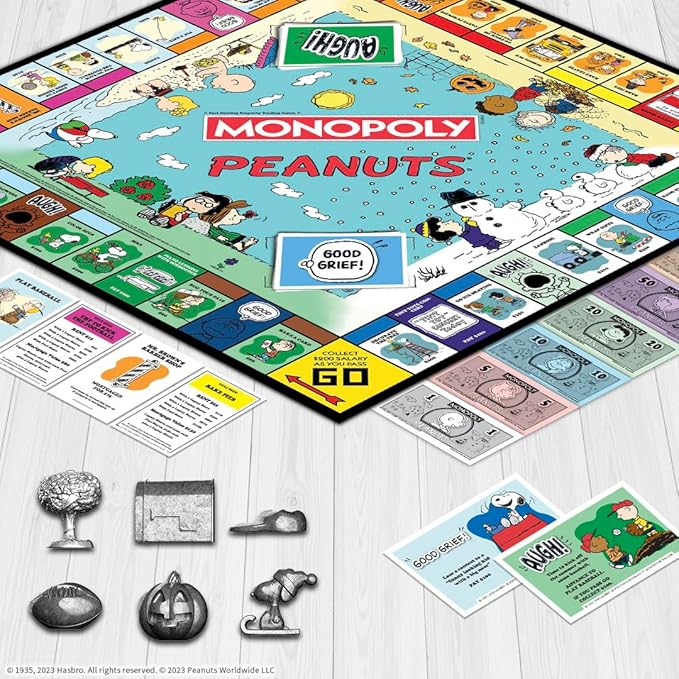 Monopoly Peanuts Board Game Play as Snoopy on Sled Baseball Cap Kite Eating Tree &amp More Officially Licensed and Collectible Monopoly Game Based On The Famous Comic Strip Peanuts