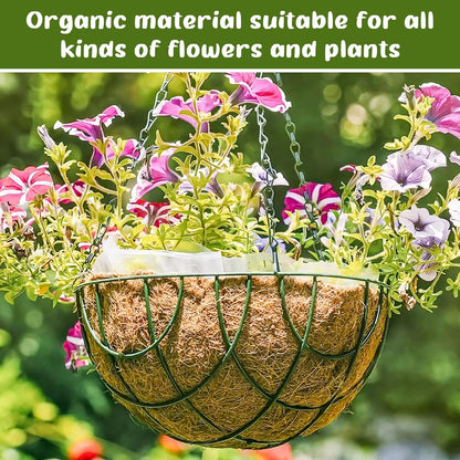 Legigo 8-Inch Coco Fiber Hanging Basket Liners - 100% Natural Coconut Replacement for Flowers & Vegetables
