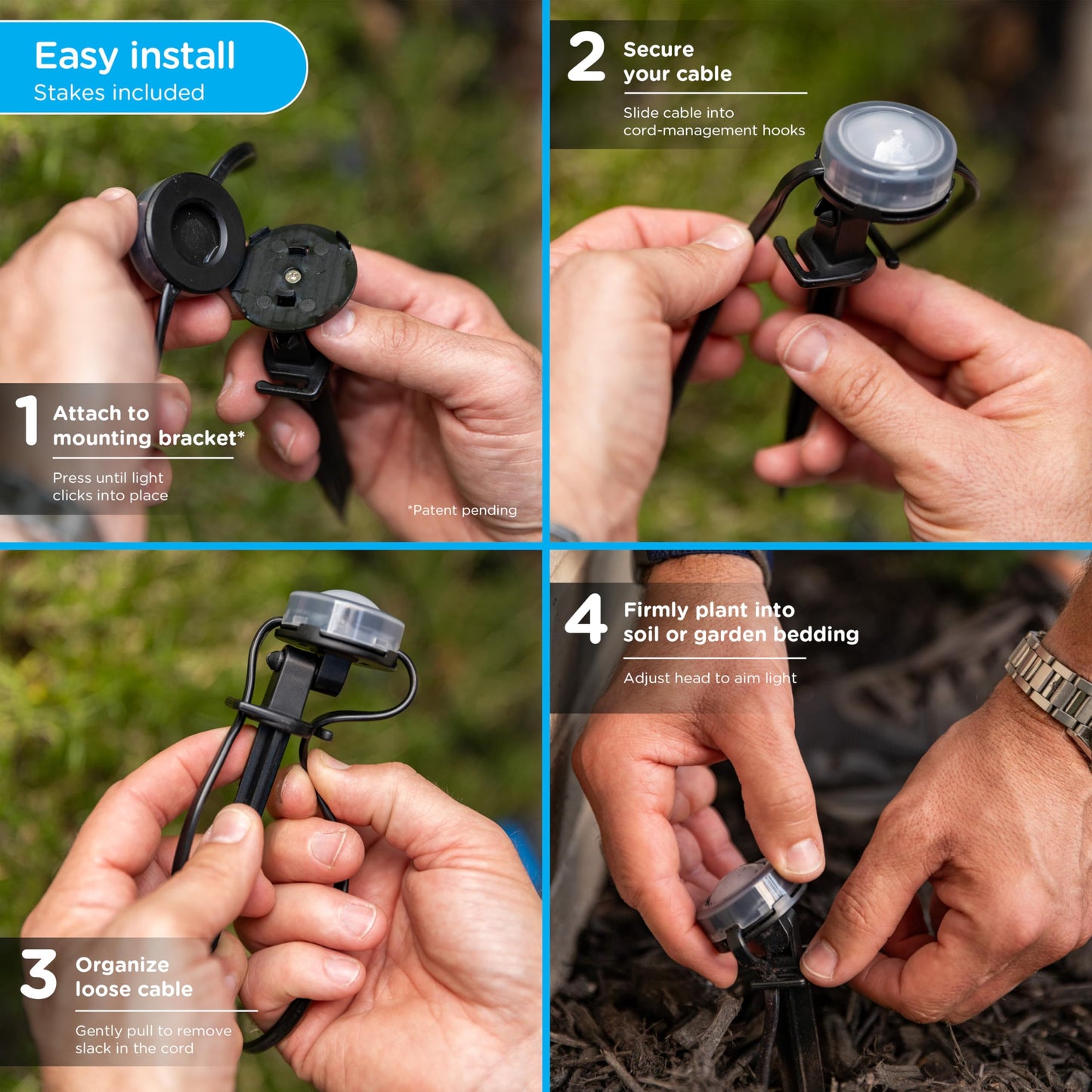 Enbrighten Vibe Eternity Landscape Lights, 33ft, 8 RGBWIC LEDs, Weatherproof, Perfect for Garden, Pathway, and Home Exterior Lighting, Smart App Control, Compatible with Alexa, Google Home, 83789