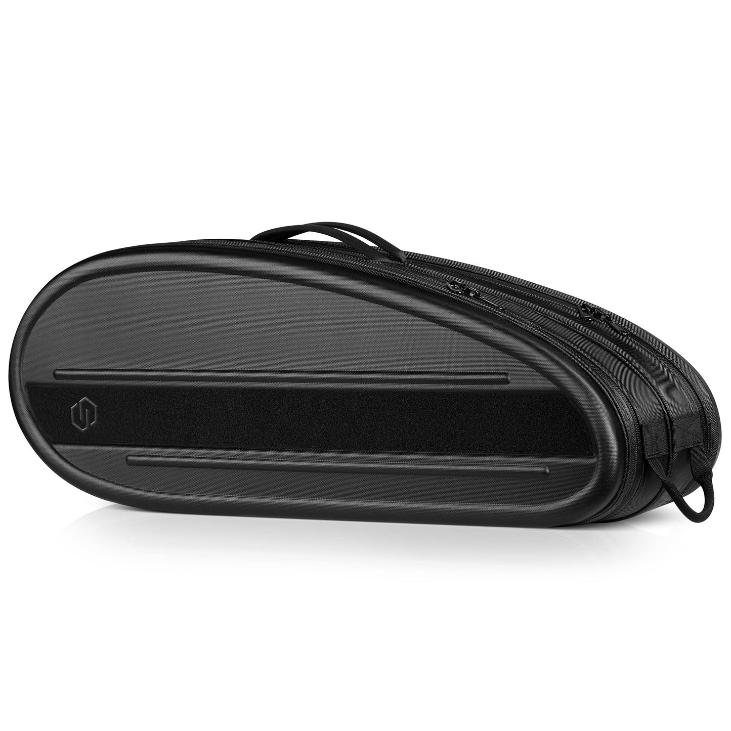 Savior Equipment Pro Touring Tactical Tennis Bag 30" Double Gun Pistol Case Carrying Backpack, Semi-Hard EVA Shell Storage, 30" Obsidian Black, Logo Variant