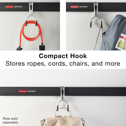 Rubbermaid FastTrack Compact Hook - Soft Grip Garage Organizer for Cords, Ropes, & Small Hoses