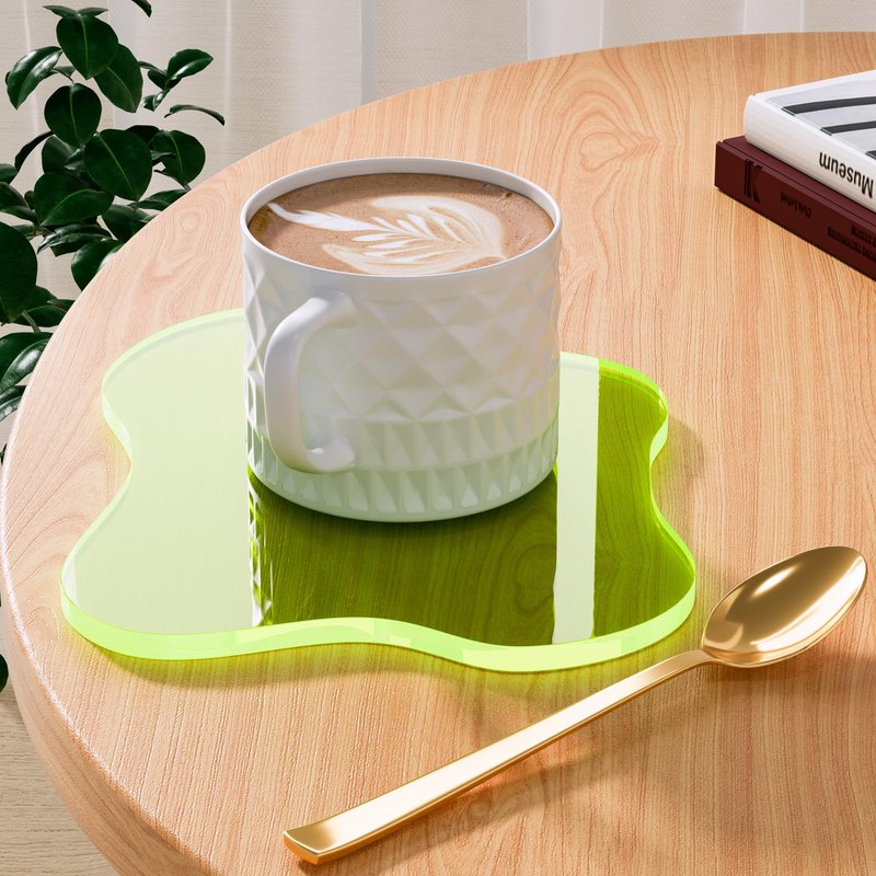 Leadiy Acrylic Coaster for Desk, Clear Bar Drink Coaster, Clear Cloud Shape Coffee Cup Coaster, Perfect for Tabletop Protection and Accessories Display.