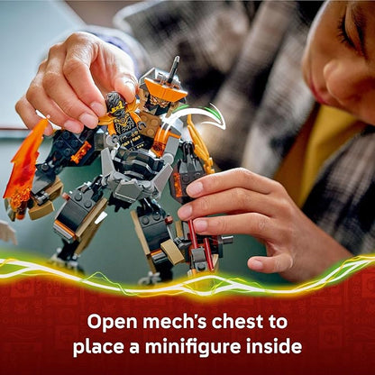 LEGO NINJAGO Cole’s Mission Mech &amp Dragon Zane Building Toy for Boys Girls &amp Kids Ages 7+ - Poseable Mech W/Cole Acid Monster &amp Zane Minifigures for Pretend Play - Gift Idea for Birthd