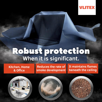 VLITEX Fire Blanket (59 x 59 in) | Engineered in Germany | Emergency & Lithium Battery Fire Suppression Blanket | Certified Fireproof Silicone & E-Fiberglass