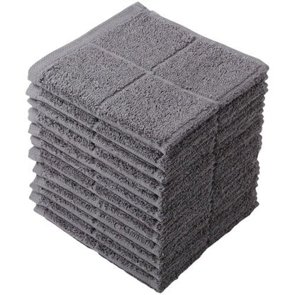 Glynniss Dishcloths Kitchen Highly Absorbent Dish Rags 100% Cotton Dish Cloths for Washing Dishes, Cleaning (12pcs Gray)