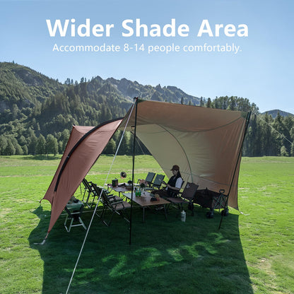 BISINNA Camping Tarp 18x13ft Car Awning Waterproof Hammock Rain Fly Sun Shade Rain Protection Canopy for Outdoor Beach Picnic
