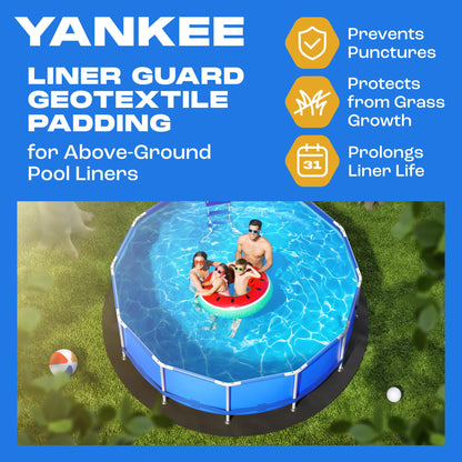 Yankee Pool Liner Pad, 15x30 Ft Oval Puncture Proof Pool Mat, Above Ground Pool Liner Protector Against Tearing, Grass, Under Pool Pad to Prolong Swimming Pool Liner Life, 15x30 Oval Pool Liner
