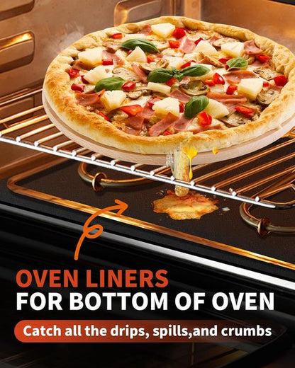 Heavy Duty Oven Liners by [Brand Name] - Non-Stick, Reusable 17x25" Mats for All Ovens | BPA & PFOA Free, Dishwasher Safe
