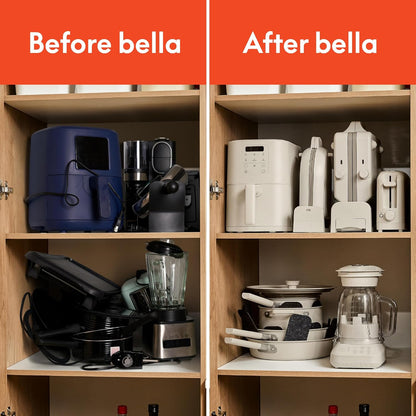 Bella 10-Speed Countertop Blender - Slim Flip & Store Design, 48oz Capacity, Dishwasher Safe, Stainless Steel Blade