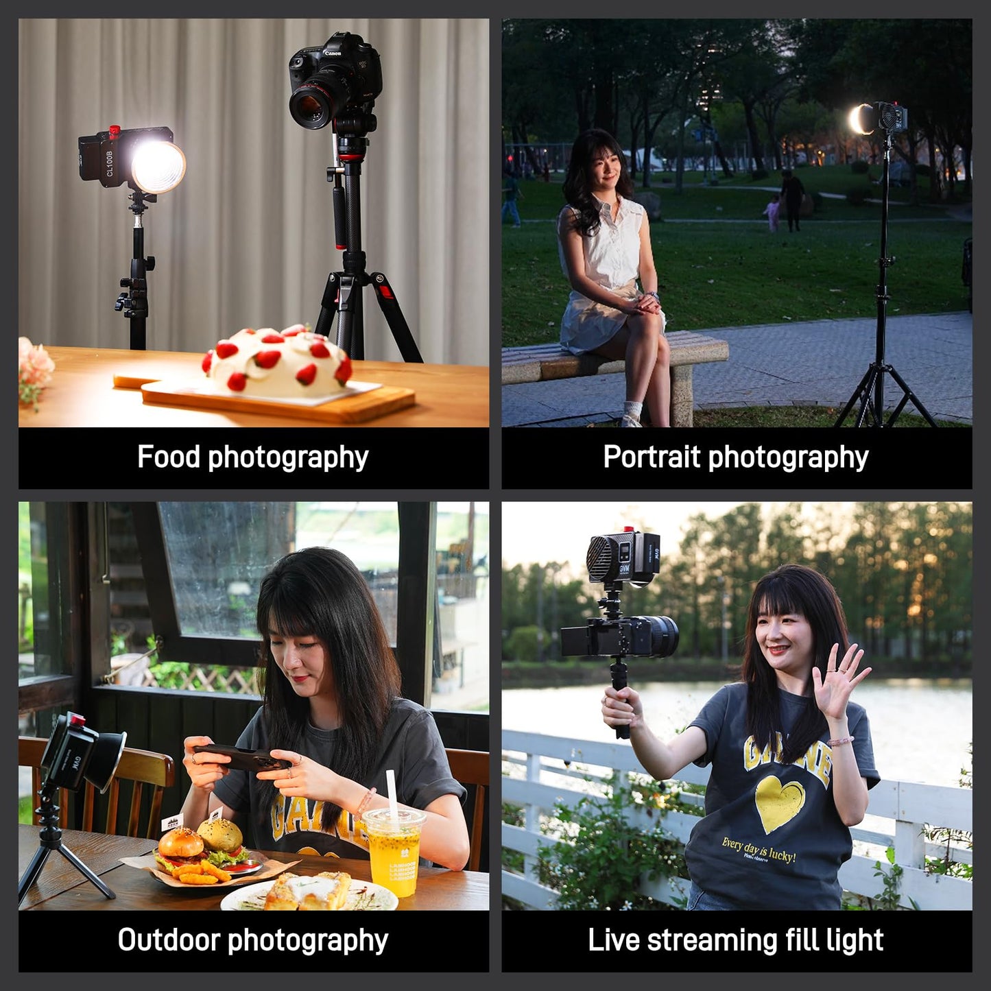 GVM 100W LED Video Light, 2 Packs Portable Photography Continuous Lighting Kit with Bluetooth Control, 2700K~6800K, 18500 Lux @1m, Mini COB Handheld Spotlight for Video, Portrait and YouTube Shooting