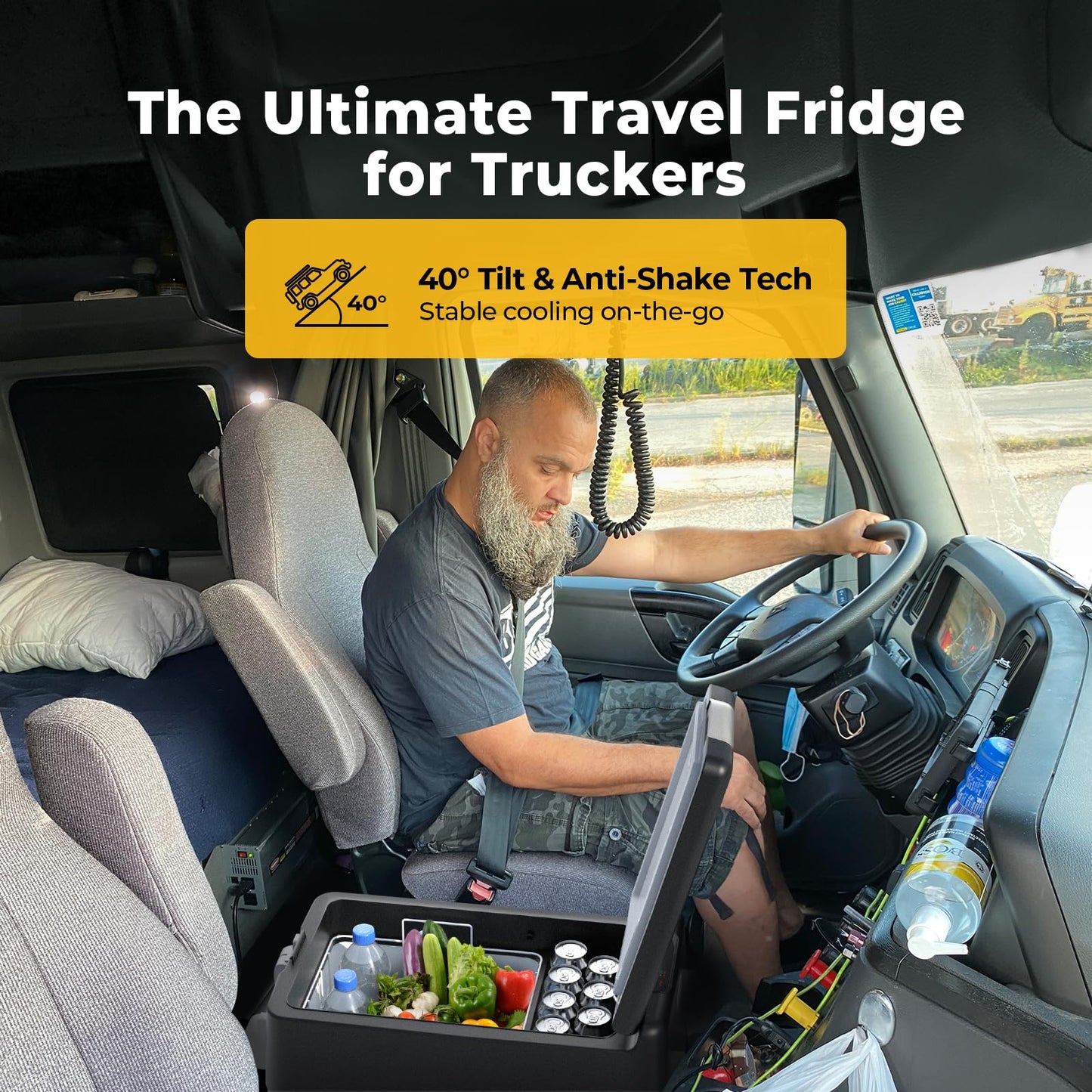 BougeRV 12V Portable Refrigerator Fridge Freezer Portable Car Fridge 53 Quart Electric Cooler12V/24V DC 110~240 V AC for RV Truck Jeep Pickup SUV Van Boat Camping Tailgating Road Trip Outdoor Travel