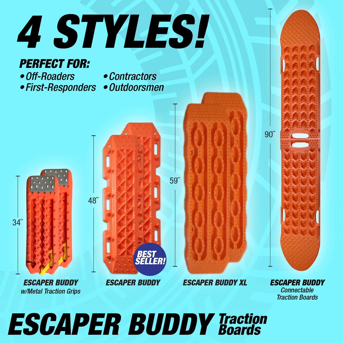 Maxsa 20333-CB Heavy-Duty Escaper Buddy Traction Mats for Off-Road Mud, Sand, & Snow Vehicle Extraction, Bendable, Unbreakable, Coyote Brown, 2 Pack